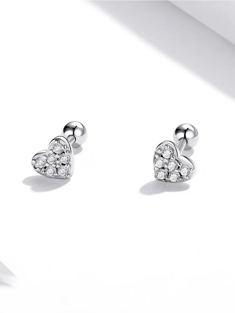 bamoer 925 Sterling Silver Brilliant Star Earrings for Women Tiny Butterfly Stud Earrings Snowflake Girl Ear Studs Fine Jewelry