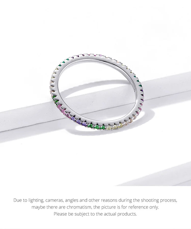 925 Sterling Silver Rainbow Ring