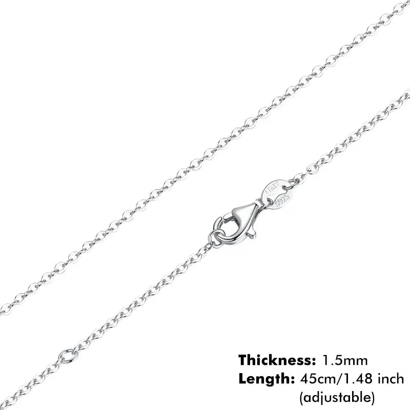 BAMOER Classic Basic Chain 100% 925 Sterling Silver Lobster Clasp Adjustable Necklace Chain Fashion Jewelry for Women