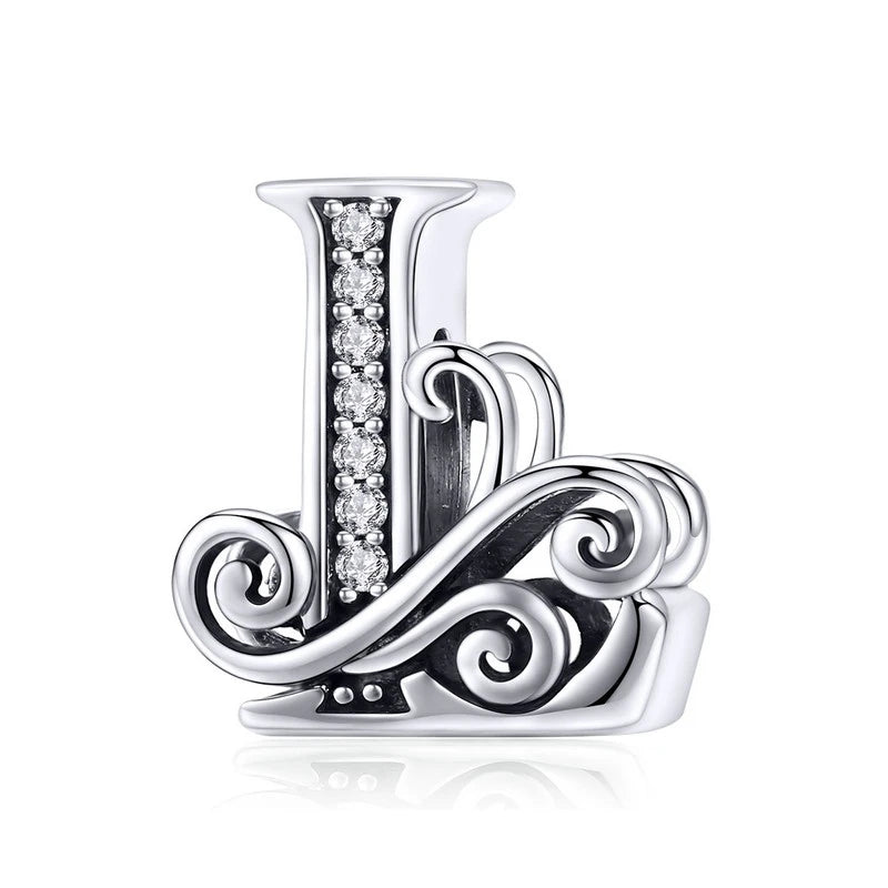 Charm Lettre Vintage  Argent Sterling 925