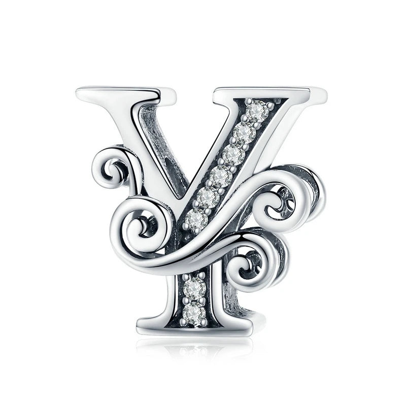 Charm Lettre Vintage  Argent Sterling 925