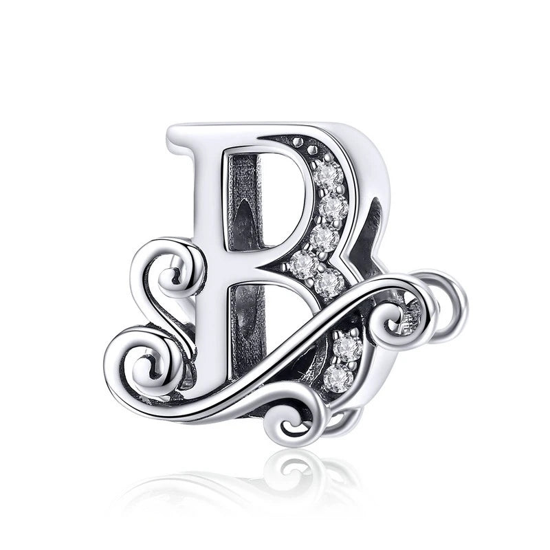 Charm Lettre Vintage  Argent Sterling 925