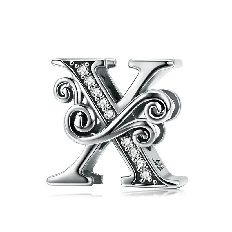 Charm Lettre Vintage  Argent Sterling 925