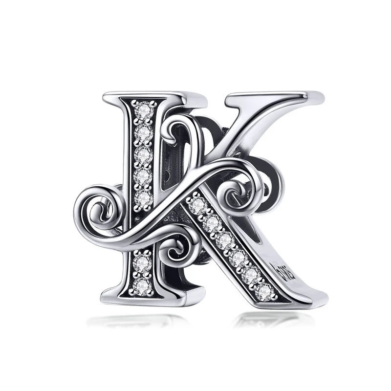 Charm Lettre Vintage  Argent Sterling 925