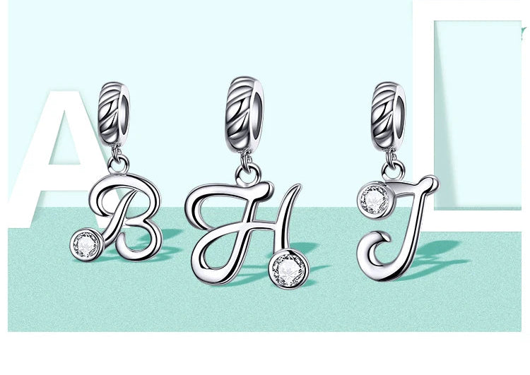 Pendentif Alphabet 26 Lettres  Argent Sterling 925