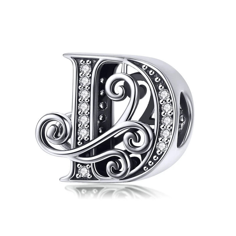 Charm Lettre Vintage  Argent Sterling 925