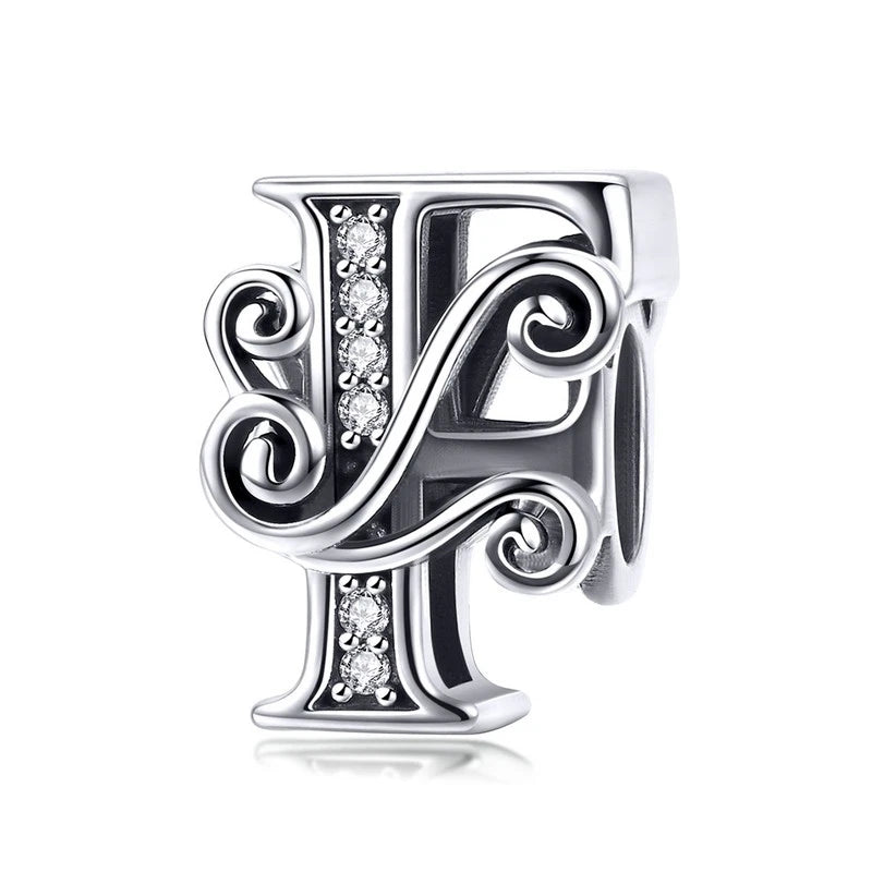 Charm Lettre Vintage  Argent Sterling 925