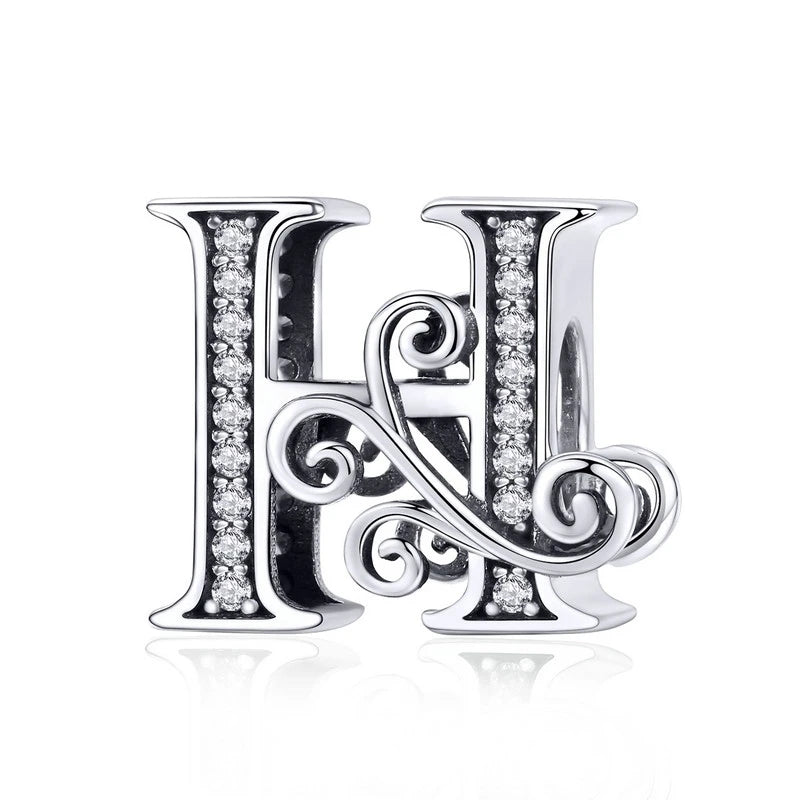 Charm Lettre Vintage  Argent Sterling 925