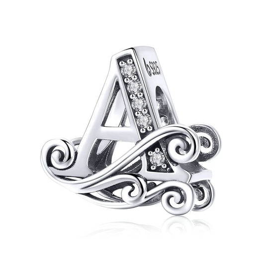 Charm Lettre Vintage  Argent Sterling 925