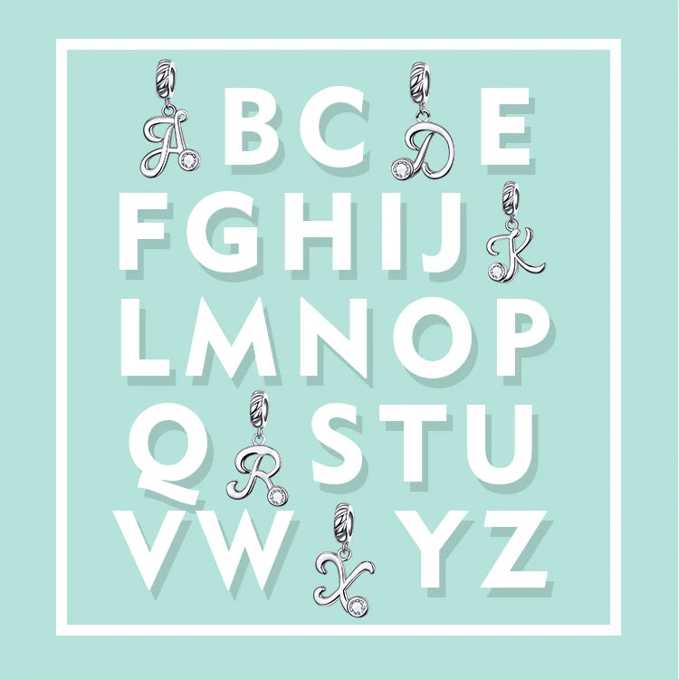 Pendentif Alphabet 26 Lettres  Argent Sterling 925