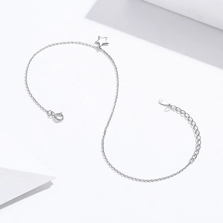 Bracelet de Cheville Étoile Argent Sterling 925