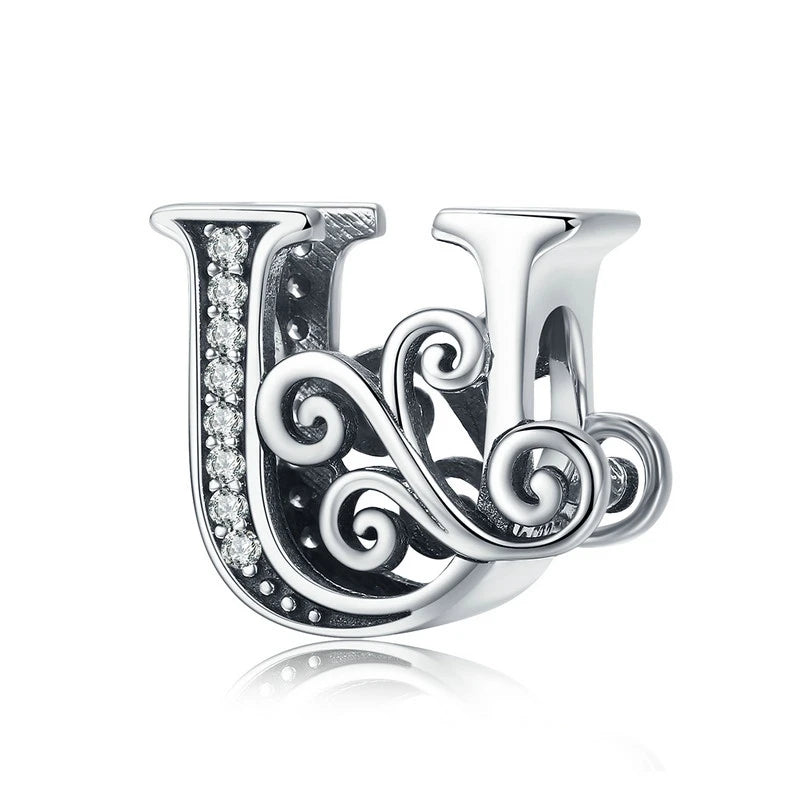 Charm Lettre Vintage  Argent Sterling 925