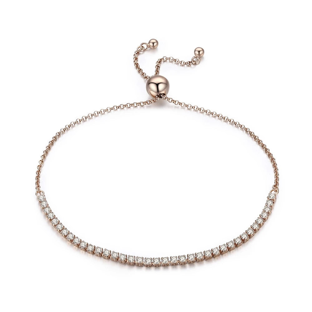 Bracelet Tennis Classique  Argent Sterling 925 Plaqué Or 14K