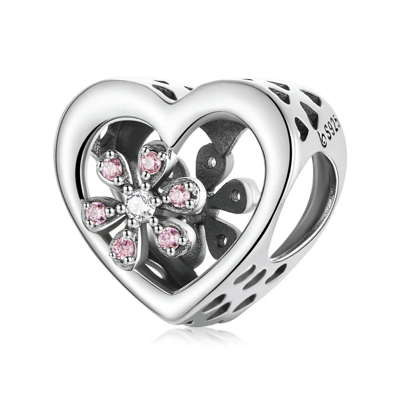 Charm Cœur Scintillant  Argent Sterling 925