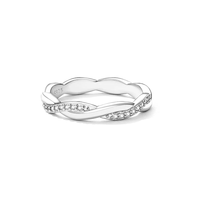 Bague Twist Éternité  Argent Sterling 925 Plaqué Or 14K