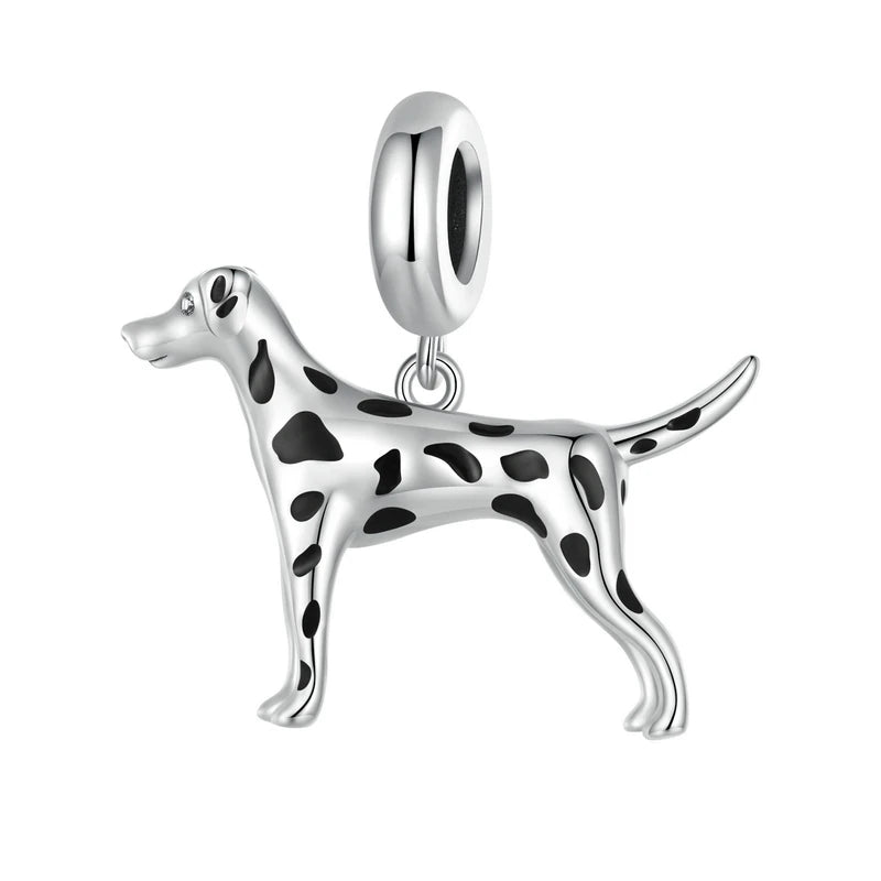 BAMOER Genuine 925 Sterling Silver Balloon Dog Pendant Animal Charms Fit for Charm Bracelets &amp; Necklace Silver Jewelry SCC981