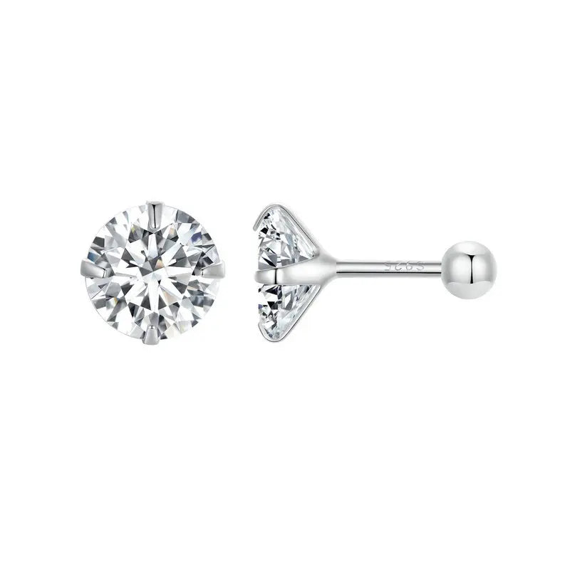 Boucles d’Oreilles Argent Sterling 925 Plaqué Platine