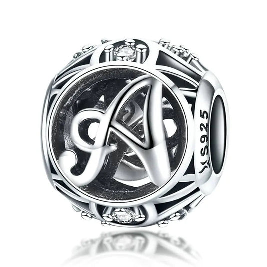 Charm Lettre en Argent 925 & Zircon