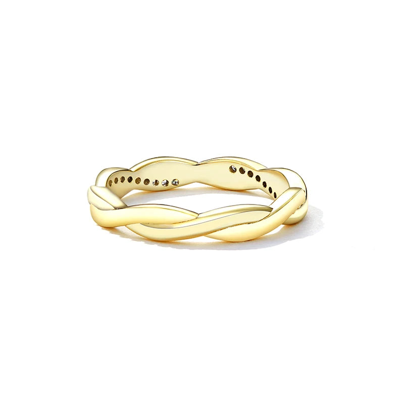 Bague Twist Éternité  Argent Sterling 925 Plaqué Or 14K