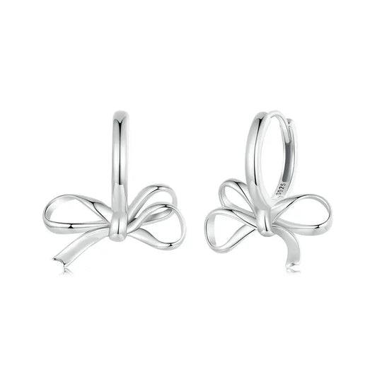 Boucles d’Oreilles Pendantes Nœud  Argent Sterling 925