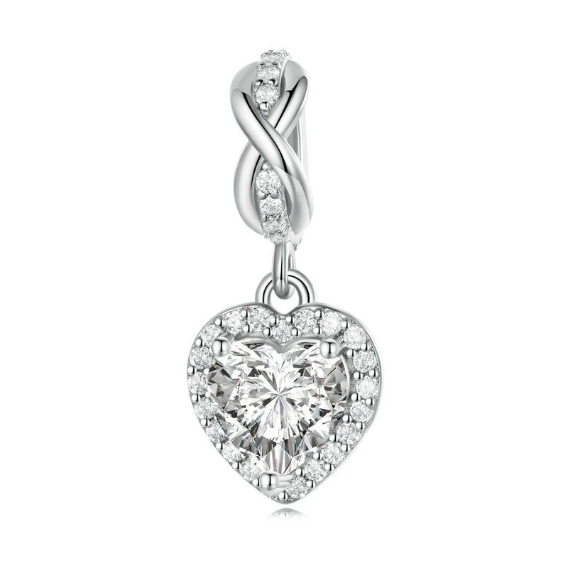 Charm Cœur Scintillant  Argent Sterling 925