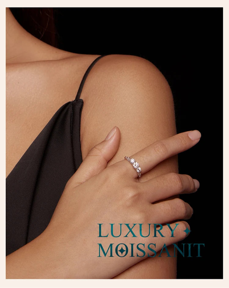 Bague Solitaire Moissanite Argent Sterling 925