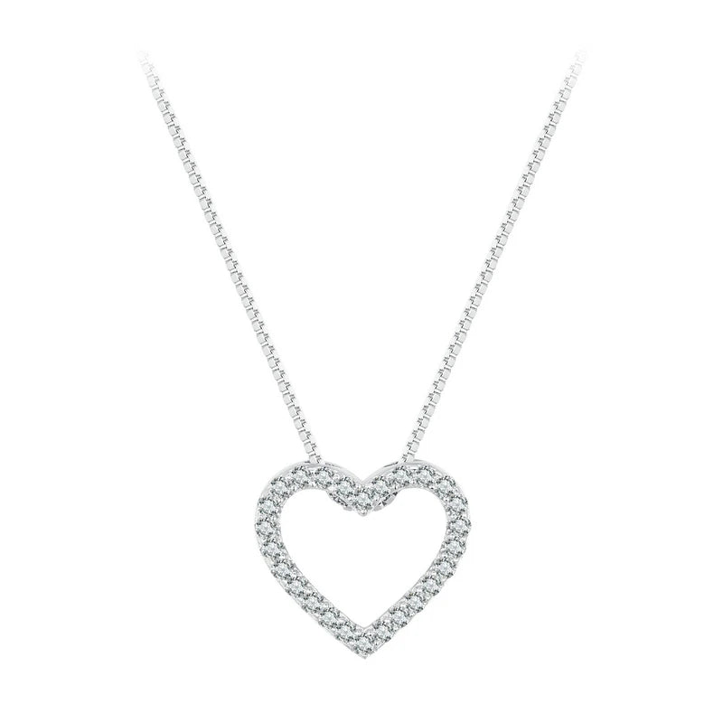 Collier Cœur en Argent Sterling 925 & Moissanite VVS1