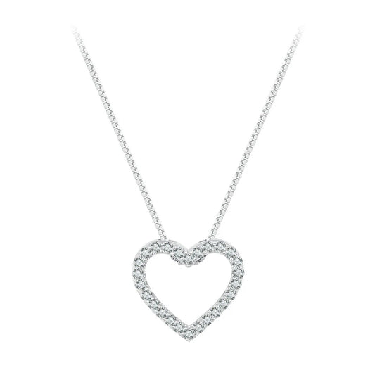 Collier Cœur en Argent Sterling 925 & Moissanite VVS1