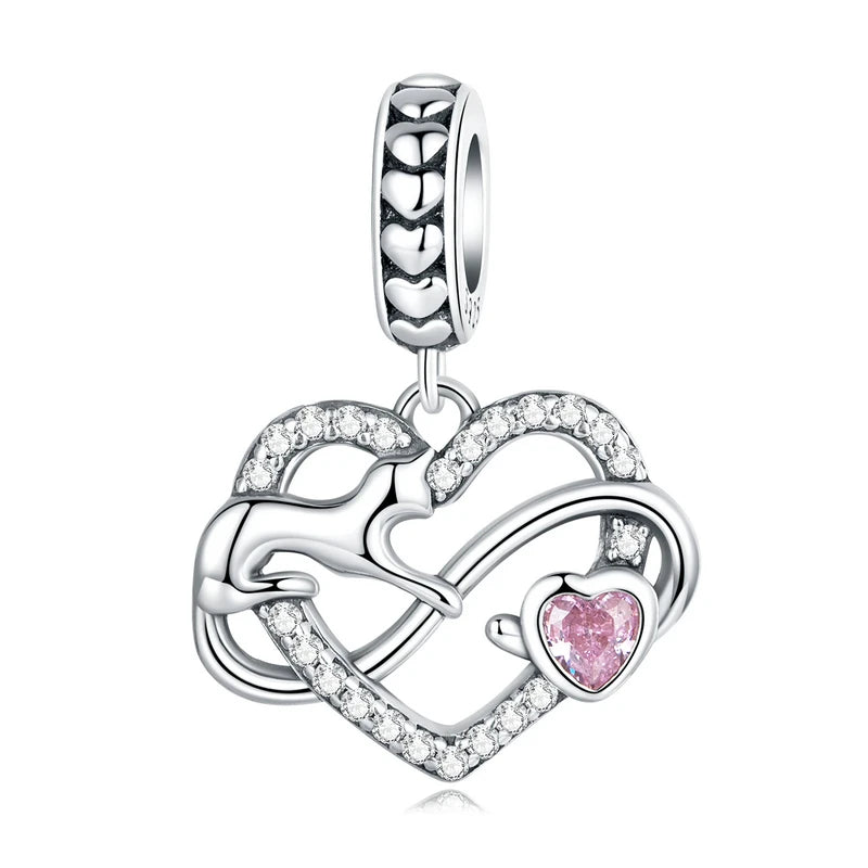 Charm Cœur Scintillant  Argent Sterling 925