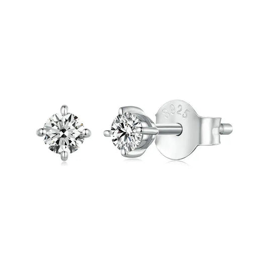 Boucles d’Oreilles Clous Moissanite – Argent Sterling 925