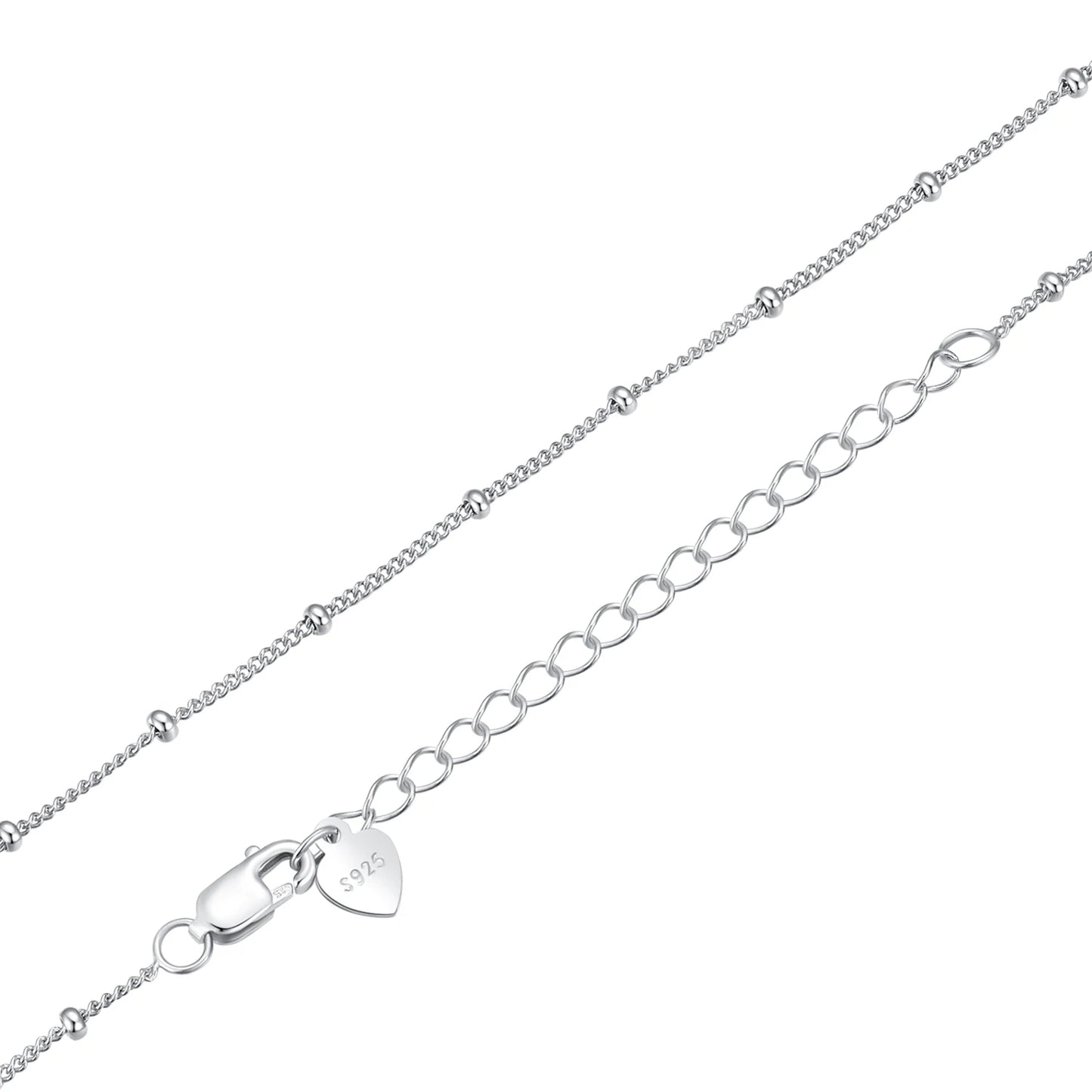 BAMOER Classic Basic Chain 100% 925 Sterling Silver Lobster Clasp Adjustable Necklace Chain Fashion Jewelry for Women