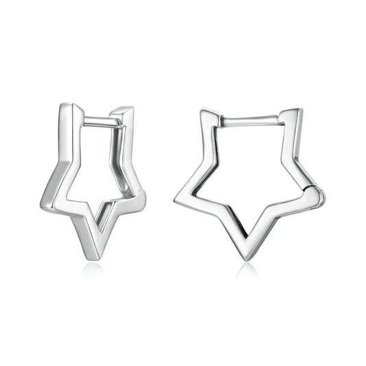 Boucles d'Oreilles Étoile Argent Sterling 925