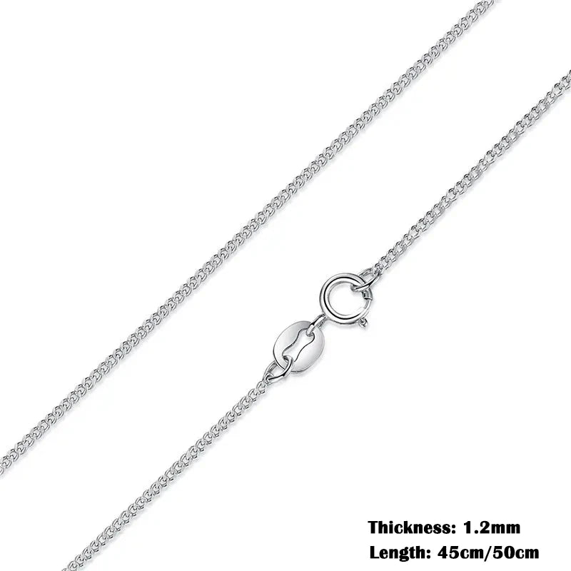 BAMOER Classic Basic Chain 100% 925 Sterling Silver Lobster Clasp Adjustable Necklace Chain Fashion Jewelry for Women