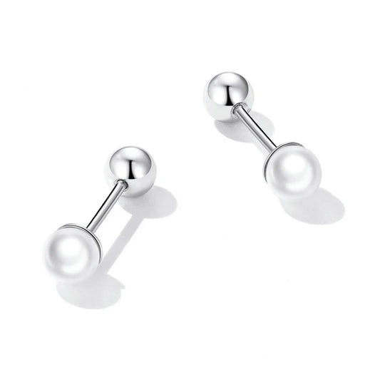 Boucles d’Oreilles Clous Perle  Argent Sterling 925