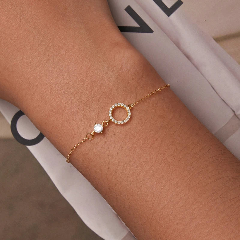 bamoer Authentic 925 Sterling Silver Simple Ring Bracelet for Women Simple Basic Bracelet for Female Fine Jewelry Wedding Gift