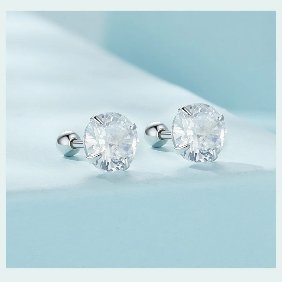 925 Sterling Silver Platinum Plated Earrings