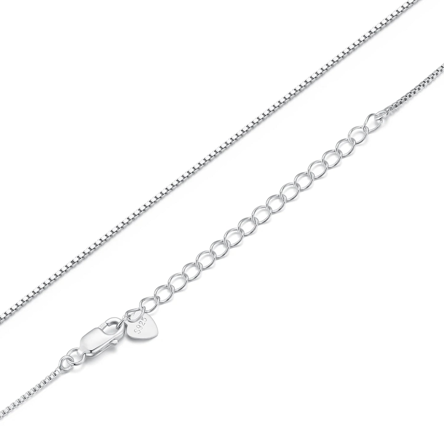 BAMOER Classic Basic Chain 100% 925 Sterling Silver Lobster Clasp Adjustable Necklace Chain Fashion Jewelry for Women