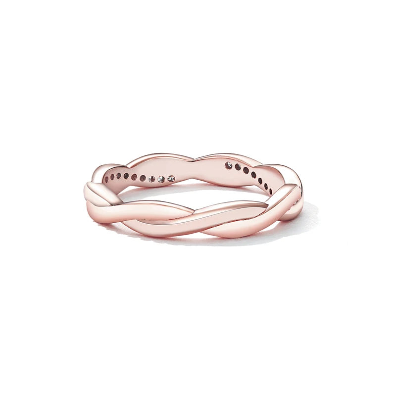 Bague Twist Éternité  Argent Sterling 925 Plaqué Or 14K