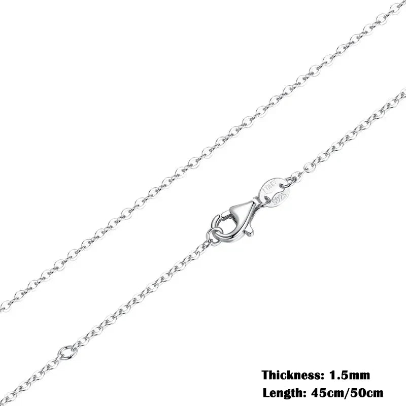 BAMOER Classic Basic Chain 100% 925 Sterling Silver Lobster Clasp Adjustable Necklace Chain Fashion Jewelry for Women