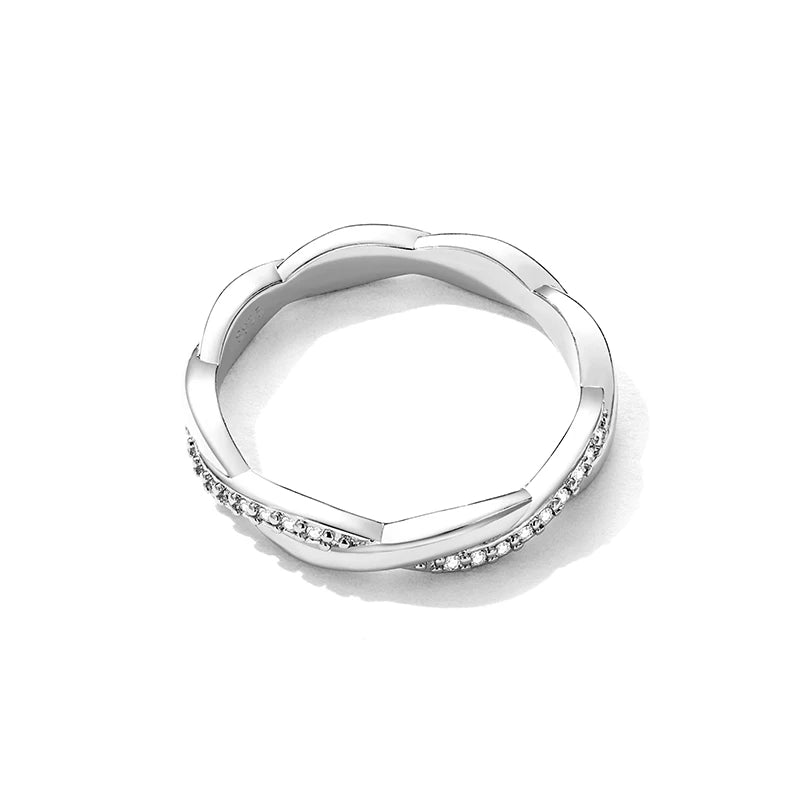 Bague Twist Éternité  Argent Sterling 925 Plaqué Or 14K