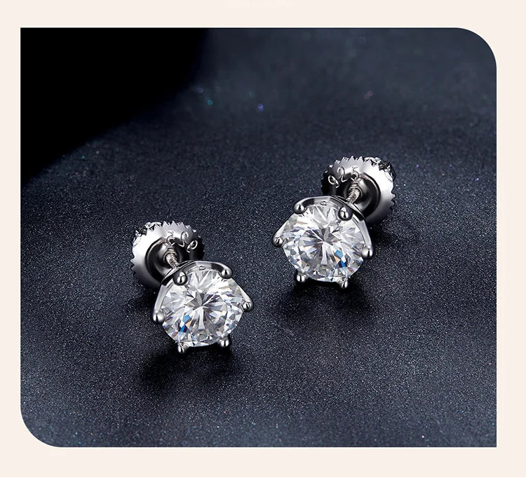 Boucles d’Oreilles en argent 925 avec Moissanite