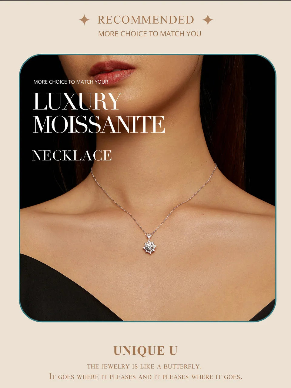 Collier Élégance en Moissanite et Argent Sterling 925