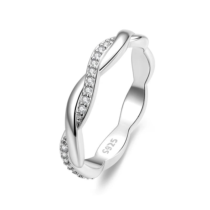 Bague Twist Éternité  Argent Sterling 925 Plaqué Or 14K